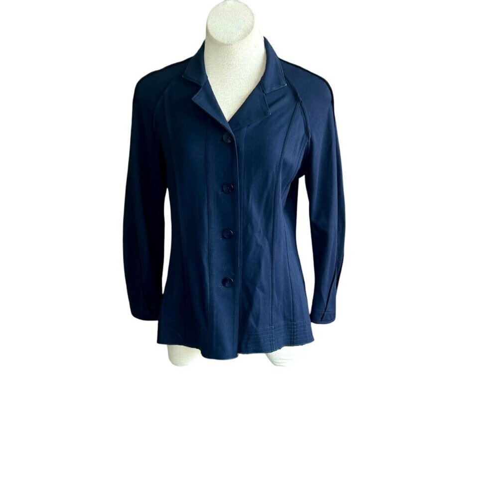 Redwood Court Navy Stretch Cotton Casual Blazer Size Small